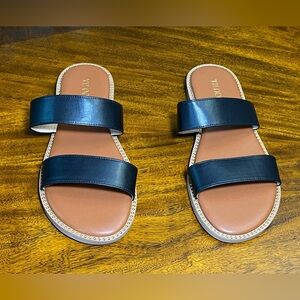 Stylish Black Double Strap Sandals